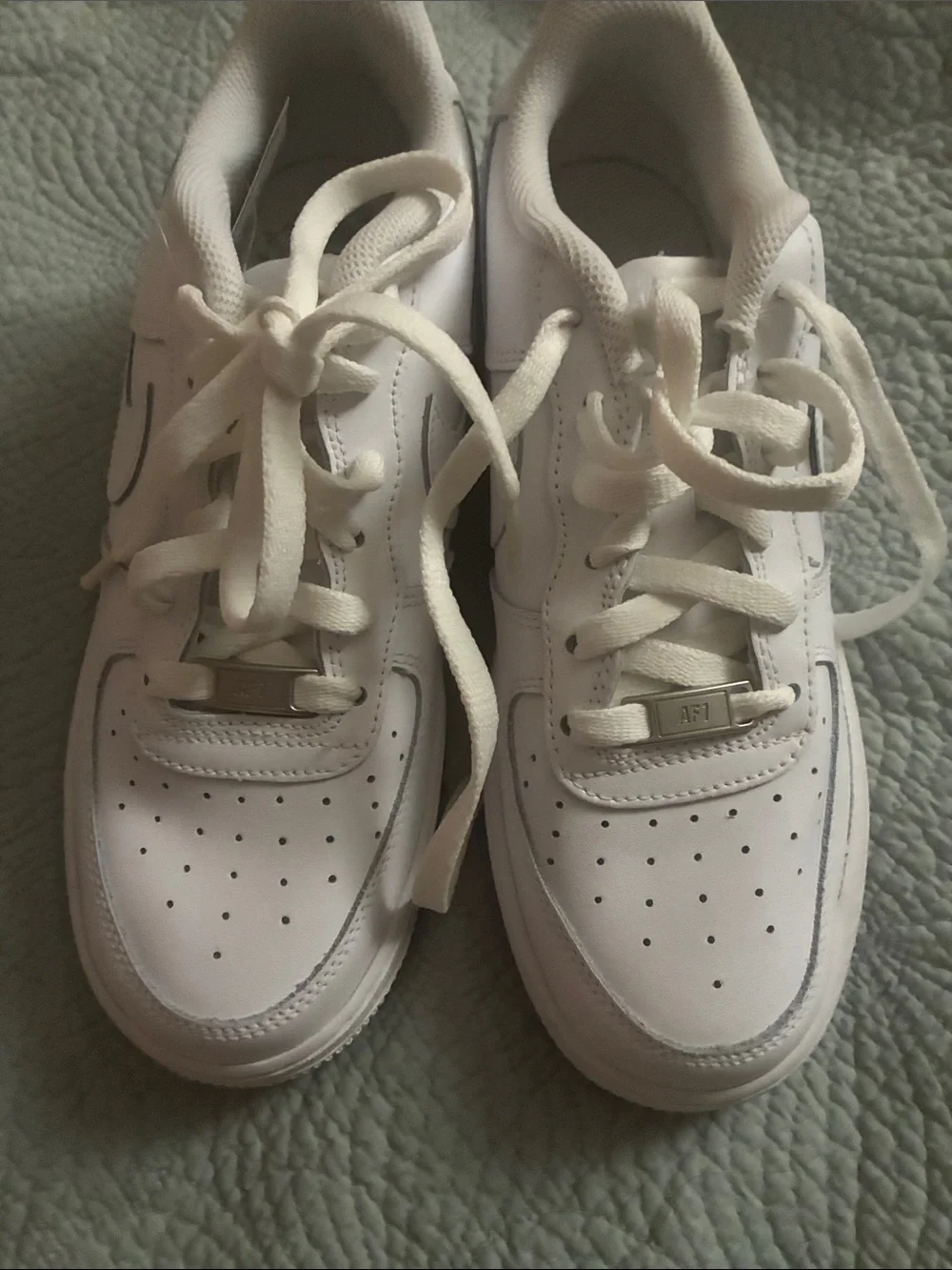 Kids White Nike-Style AF1 Low Top Sneakers
